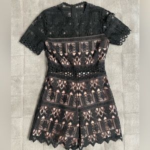 Alexis black lace romper